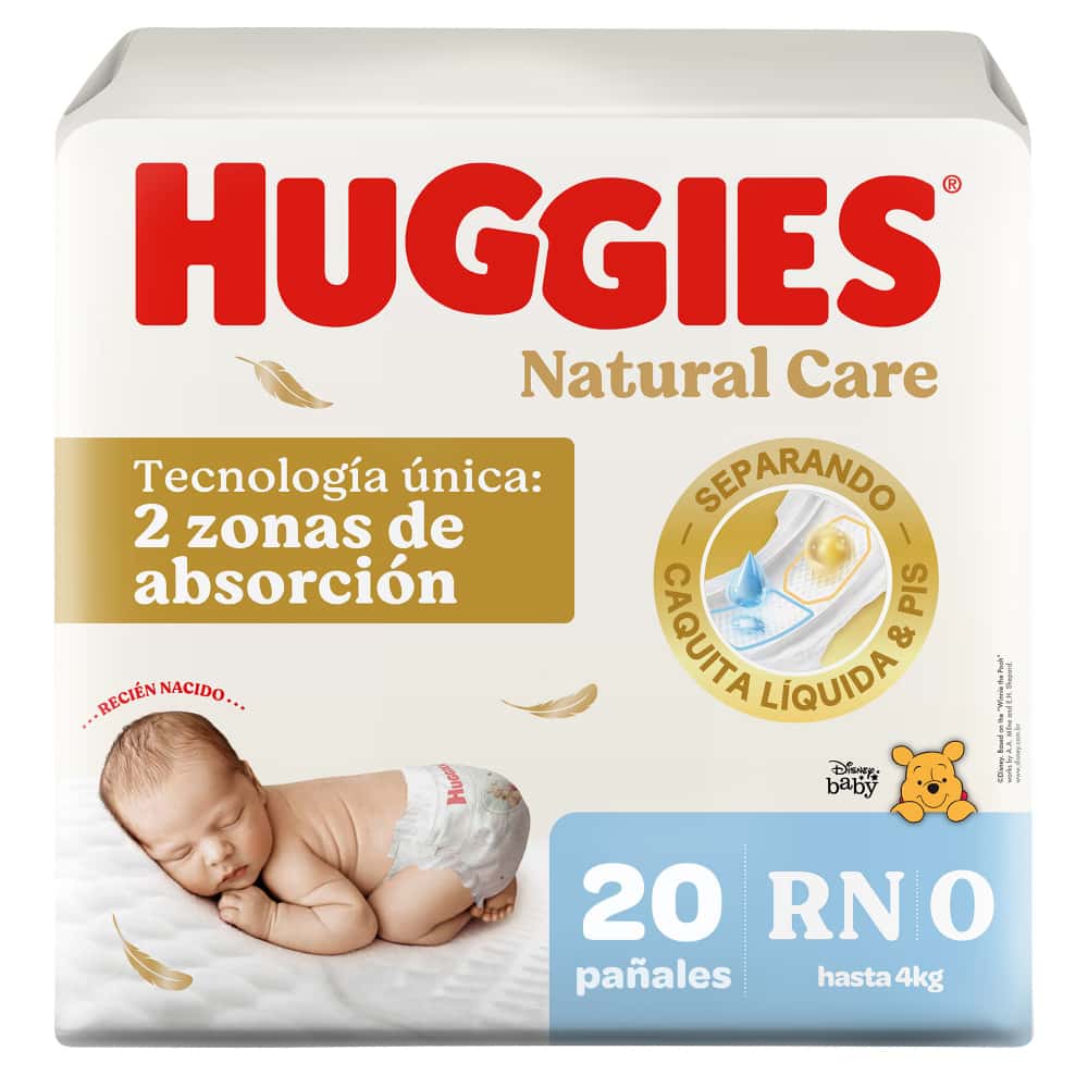 PAÑAL HUGGIES NATURAL CARE RN 20 UNID