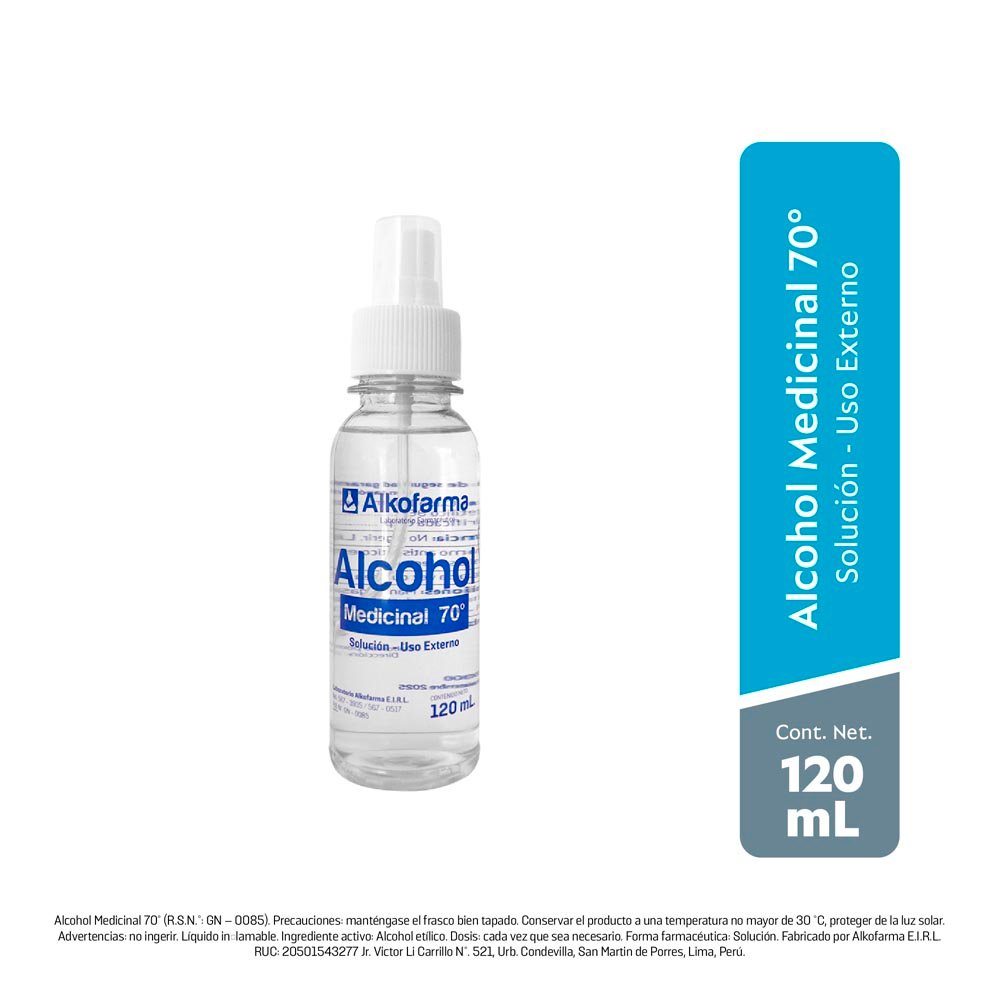 ALCOHOL  MEDICINAL AL 70% - 120 ML - SPRAY